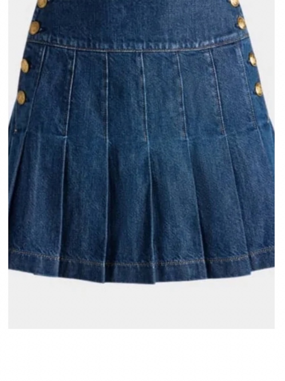 Alice And Olivia Denim Pleated Mini Skirt Size 27 - Picture 4 of 8